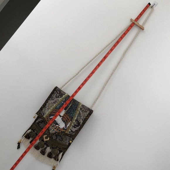 Unicorn in Captivity Fabric Bag Purse Renaissance Garb Handmade Tassel Flap - Picture 8 of 8